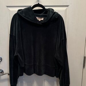 Philosophy Dark Forest Green Super Soft Hooded Velour Sweatshirt Size L